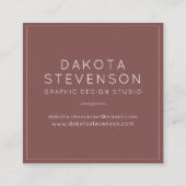 ベージュエレガント大理石 |セージとバラ金ゴールドモノグラム スクエア名刺 (裏面)