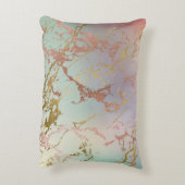 ベージュエレガント大理石 | Mint Sage Greenバラ金ゴールド アクセントクッション (裏面(縦))