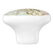 ベージュエレガント大理石 | Mint Sage Greenバラ金ゴールド セラミックノブ (側面)