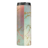 ベージュエレガント大理石 | Mint Sage Greenバラ金ゴールド タンブラー (裏面)