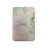 ベージュエレガント大理石 | Mint Sage Greenバラ金ゴールド バスマット (正面縦)