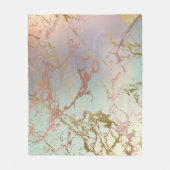 ベージュエレガント大理石 | Mint Sage Greenバラ金ゴールド フリースブランケット (正面)