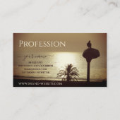 ベージュエレガント海ライトブラウンサンセットカスタムロゴ 名刺 (裏面)