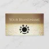 ベージュエレガント海ライトブラウンサンセットカスタムロゴ 名刺 (正面)