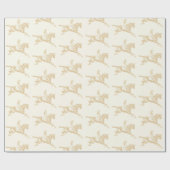 ベージュエレガント金ゴールドガール乗馬 ラッピングペーパー (フラット)