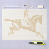 ベージュエレガント金ゴールドガール乗馬 薄葉紙 (クラフト)