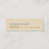 ベージュエレガント金ゴールドラフェイクイン・コンサルタント スキニー名刺 (正面)