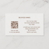 ベージュエレガント金ゴールド水彩フラワー 名刺 (裏面)