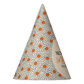 ベージュオレンジデイジーフローラアーチ誕生日 パーティーハット (左)