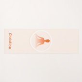 ベージュオレンジヨガポーズと名前をカスタムする ヨガマット (正面(横))