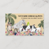 ベージュカウシープドッグキャットバードラビットアヒルのヤシ 名刺 (正面)