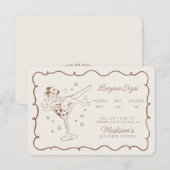 ベージュカクテルと女性のカーボーイランジェリーサイズ挿入 エンクロージャーカード (正面/裏面)