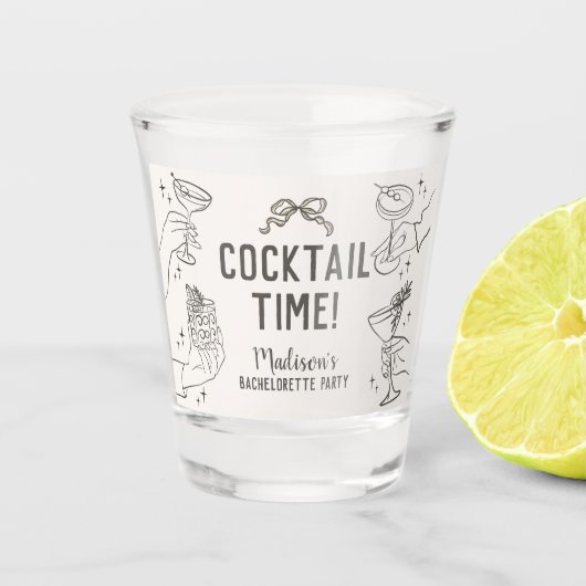 ベージュカクテルパーティーレトロバチェロレッテの恩恵 ショットグラス (正面)