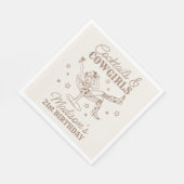 ベージュカクテル&女性のカーボーイロデオ誕生日 スタンダードランチョンナプキン (角)