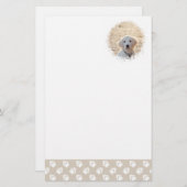 ベージュカスタムと白い前足のペット写真テンプレート 便箋 (正面/裏面)