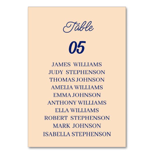 ベージュカスタムウェディング テーブルナンバー (正面)