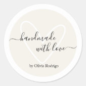 ベージュカスタムステッカー包装ラベル ラウンドシール (正面)