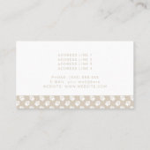 ベージュカスタムバス上の白い足を持つ写真テンプレート 名刺 (裏面)