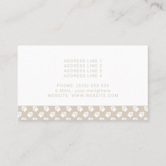 ベージュカスタムバス上の白い足を持つ写真テンプレート 名刺 (裏面)