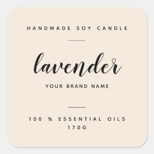 ベージュカスタム包装キャンドルラベル スクエアシール
