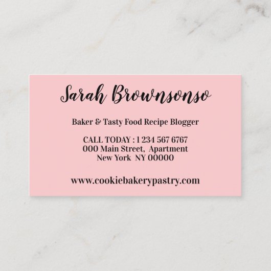 ベージュカップケーキベーカリーカフェロイヤリティパンチディスカウント 名刺 (裏面)