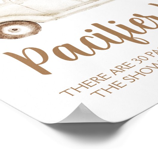 ベージュカボチャおしゃぶり狩りベビーシャワーゲーム ポスター (角)