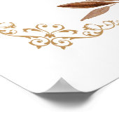 ベージュカボチャと花ベビーシャワー歓迎サイン ポスター (角)