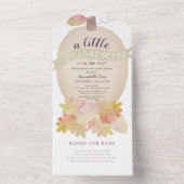 ベージュカボチャのベビーシャワーすべて一つの招待状 オールインワン招待状 (内側)