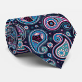 ベージュカラフルヴィンテージエレガントペイズリーパターン ネクタイ (ロール)