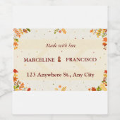 ベージュカラフルー鮮やかキュート抽象芸術植物学 ワインラベル (シングルラベル)