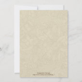 ベージュカラフル結婚式招待状上のスクロール葉 招待状 (裏面)