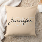 ベージュカラーの家モノグラム クッション (ブランケット)