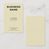 ベージュカラートレンディー垂直ミニマルデザイン 名刺 (正面/裏面)