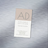 ベージュカラートレンディー垂直モノグラムミニマリスト マグネット名刺 (インサイチュ)