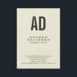 ベージュカラートレンディー縦型モノグラム名刺 名刺<br><div class="desc">クリーンで新しいモダンプロフェッショナルシンプルの名刺。</div>