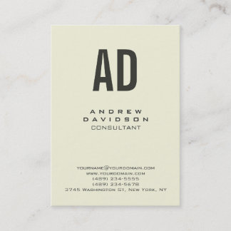 ベージュカラートレンディー縦型モノグラム名刺 名刺