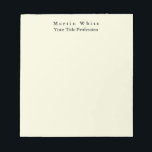 ベージュカラープレーンエレガントプロフェッショナルモダン ノートパッド<br><div class="desc">企業シンプル向けモダンのミニマルデザイン。このテンプレートは全カスタマイズてのプロフェッショナルの職業に合わせることができる。</div>