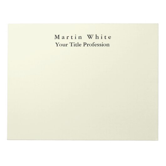 ベージュカラープレーンエレガントプロフェッショナルモダン ノートパッド (正面)