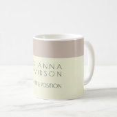 ベージュカラーホワイトトレンディーミニマル コーヒーマグカップ (正面右)