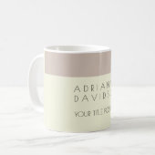 ベージュカラーホワイトトレンディーミニマル コーヒーマグカップ (正面左)