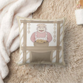 ベージュカラーレトロヴィンテージ調理師キッチナーキッチン クッション (ブランケット)