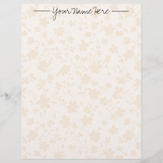 ベージュカリコパーソナライズされた レターヘッド (正面)