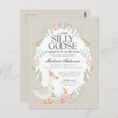 ベージュガウ間抜けフローラギンガムベビーシャワー ポストカード (正面/裏面)