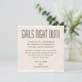 ベージュガストライプのールズナイトアウト招待状 招待状 (スタンド正面)