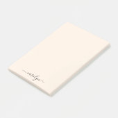 ベージュガーリーモノグラムモダンスクリプパーソナライズされたト ポストイット (アングル)