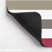 ベージュガーリー赤の大きな横ストライプ線の名前 マウスパッド (コーナー)