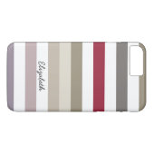 ベージュガーリー赤の大きな横ストライプ線の名前 Case-Mate iPhoneケース (裏面(横))