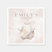 ベージュガールベビーシャワー紙 スタンダードカクテルナプキン (正面)