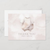 ベージュガールベビーシャワー サンキューカード (正面/裏面)