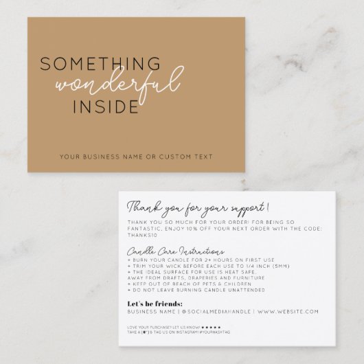 ベージュキャンドルの中で何感謝していか予算を計上気にする 名刺 (正面/裏面)